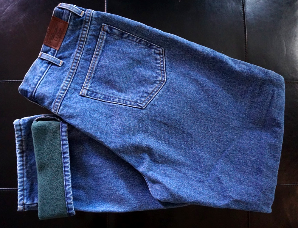 L.L. Bean Classic Fit Fleece Lined WinterProof Jeans Men's 36x34 Blue Denim